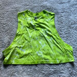 Lime Green Tie-Dye Crop Top